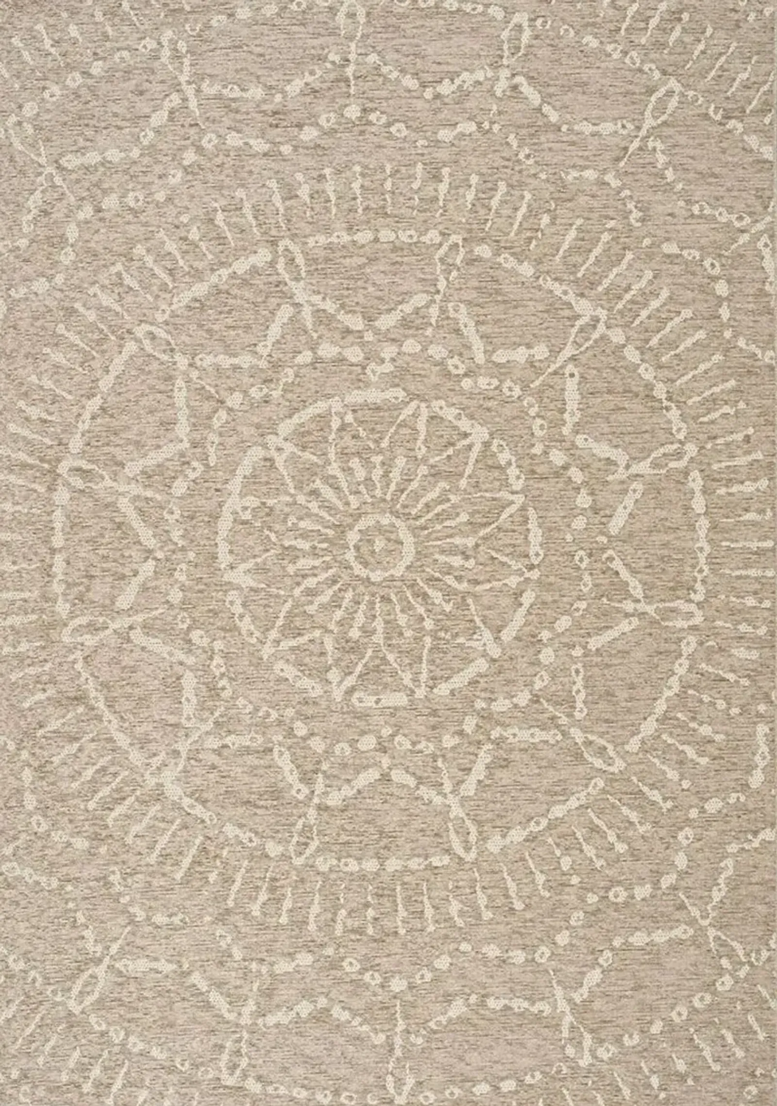 8 x 11 Large Beige and Cream Indoor-Outdoor Area Rug - Vista