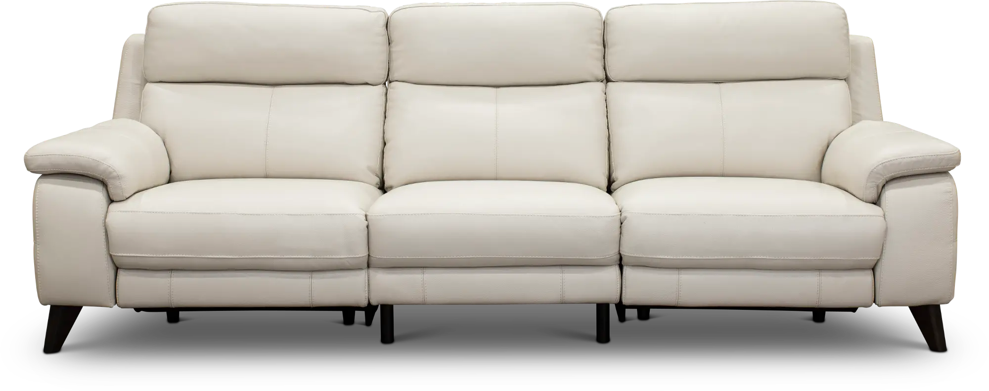 Venice White Leather-Match Power Reclining Sofa