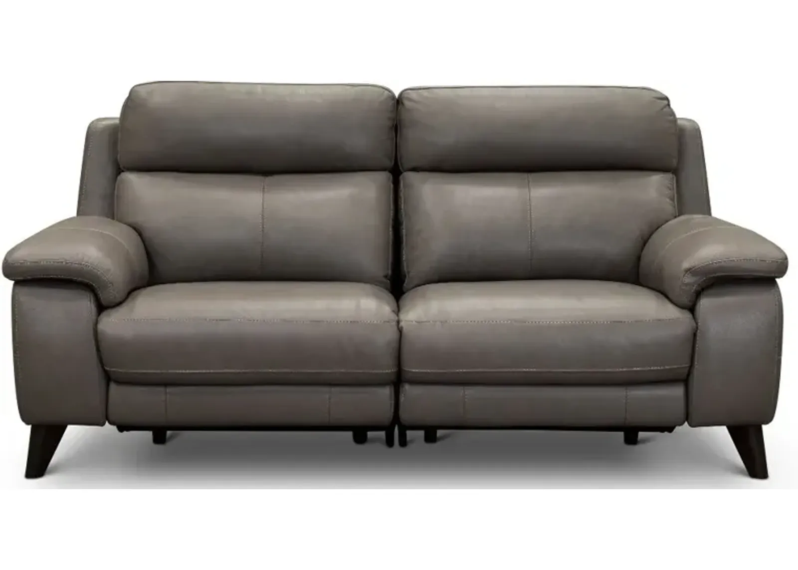 Venice Gray Leather-Match Power Reclining Loveseat