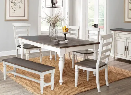 Bourbon County French Country White Two-Tone Dining Table