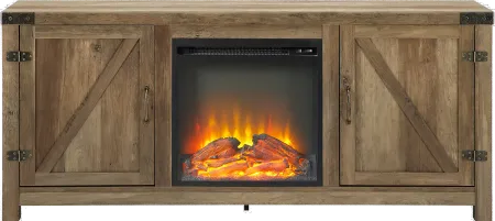 Michael Rustic Oak 58" Fireplace TV Stand - Walker Edison