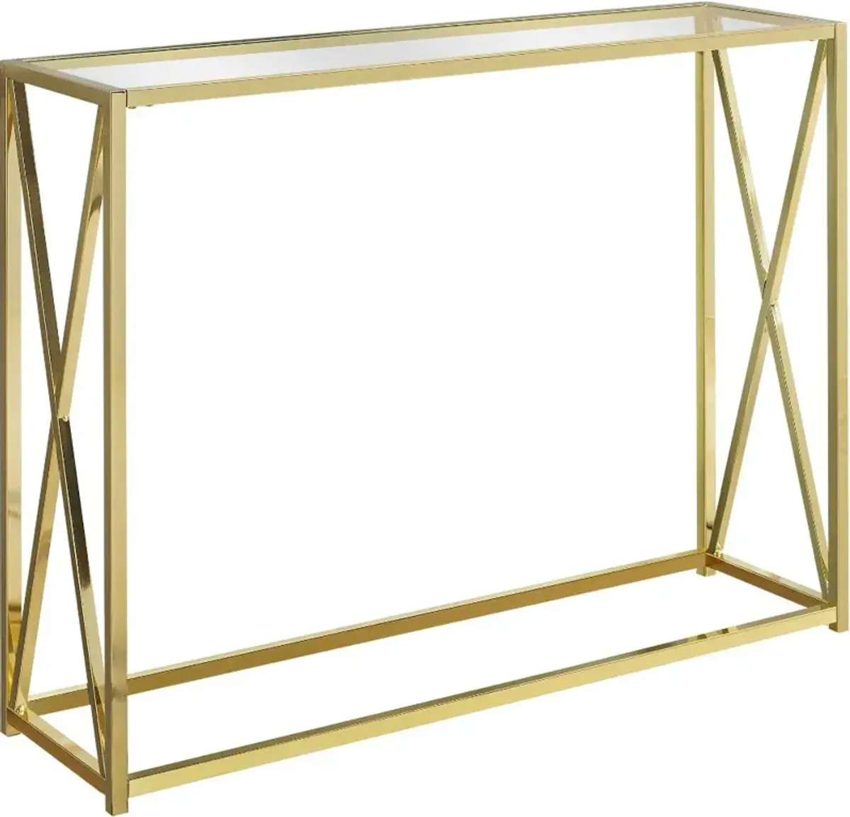 Gold Contemporary 42 Inch Metal Console Table