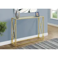 Gold Contemporary 42 Inch Metal Console Table