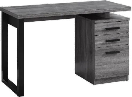 Gray and Black Small Office Desk