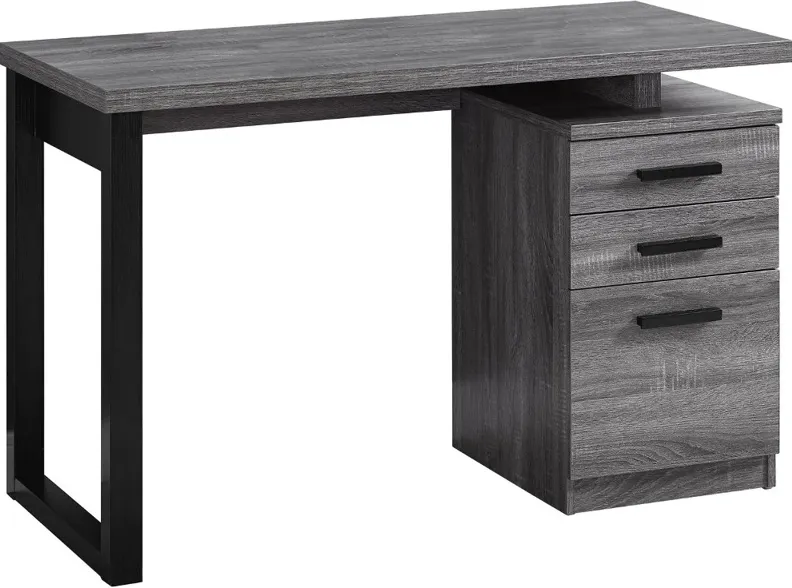 Gray and Black Small Office Desk