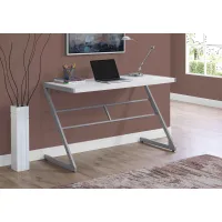 White and Silver Metal Writing Desk