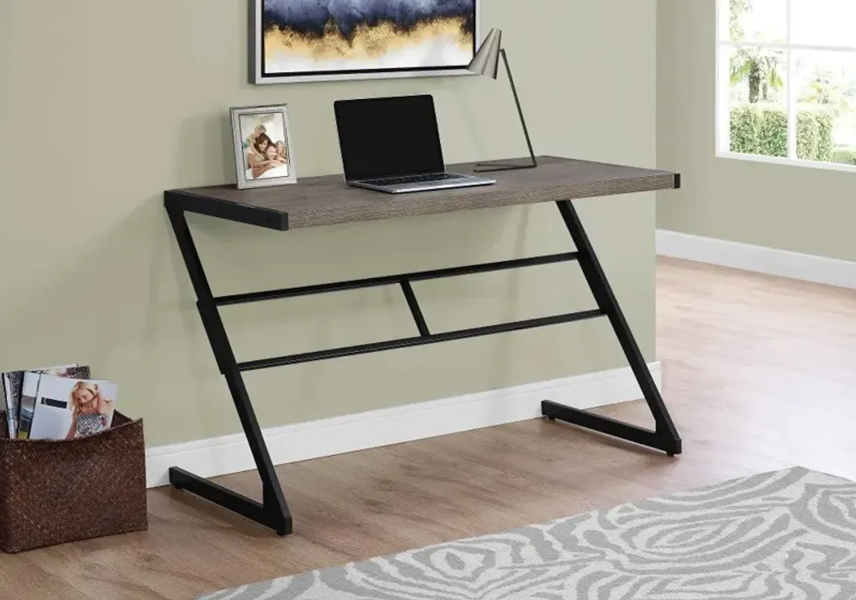 Taupe and Black Metal Writing Desk