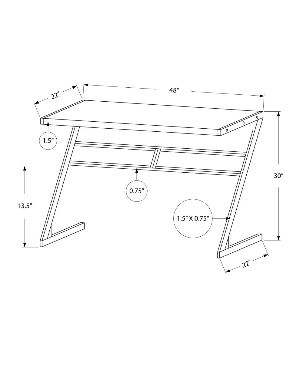 Brown and Silver Metal Writing Desk