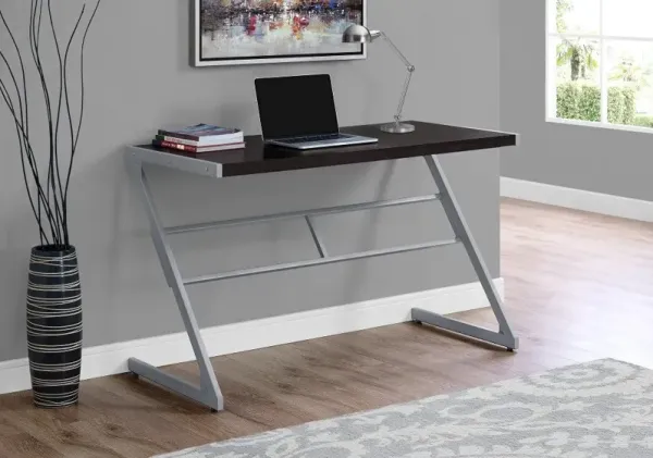 Brown and Silver Metal Writing Desk