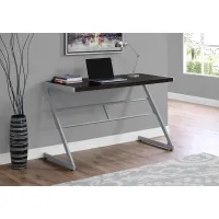Brown and Silver Metal Writing Desk