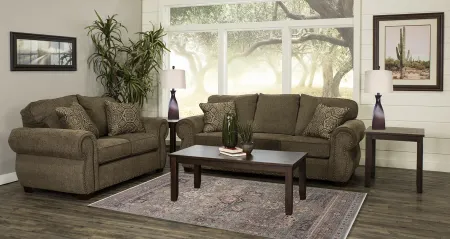 Southport Brown 7 Piece Living Room Set with Sofa Bed