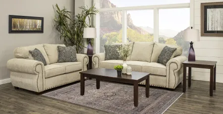 Southport Brown 7 Piece Living Room Set with Sofa Bed