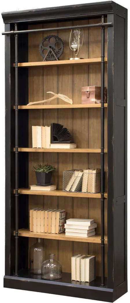 Toulouse Two-tone Black and Honey Bookcase