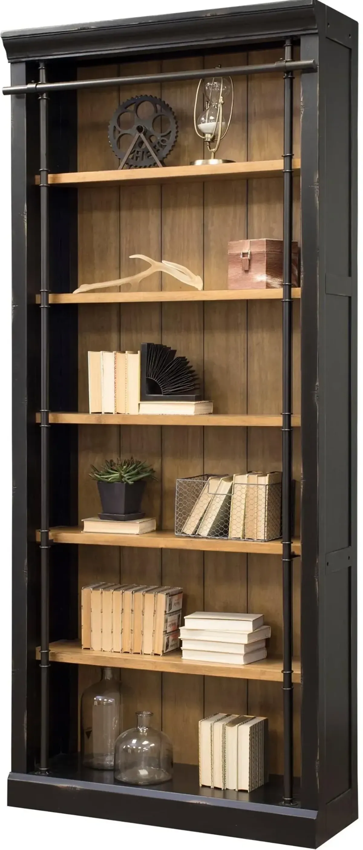 Toulouse Two-tone Black and Honey Bookcase