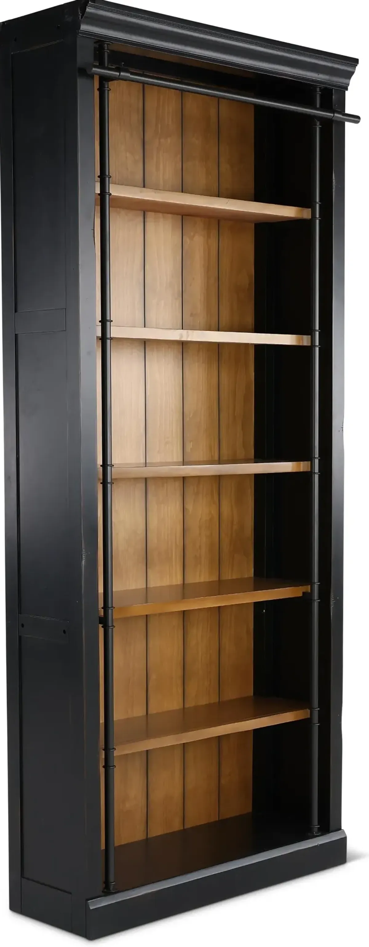 Toulouse Two-tone Black and Honey Bookcase