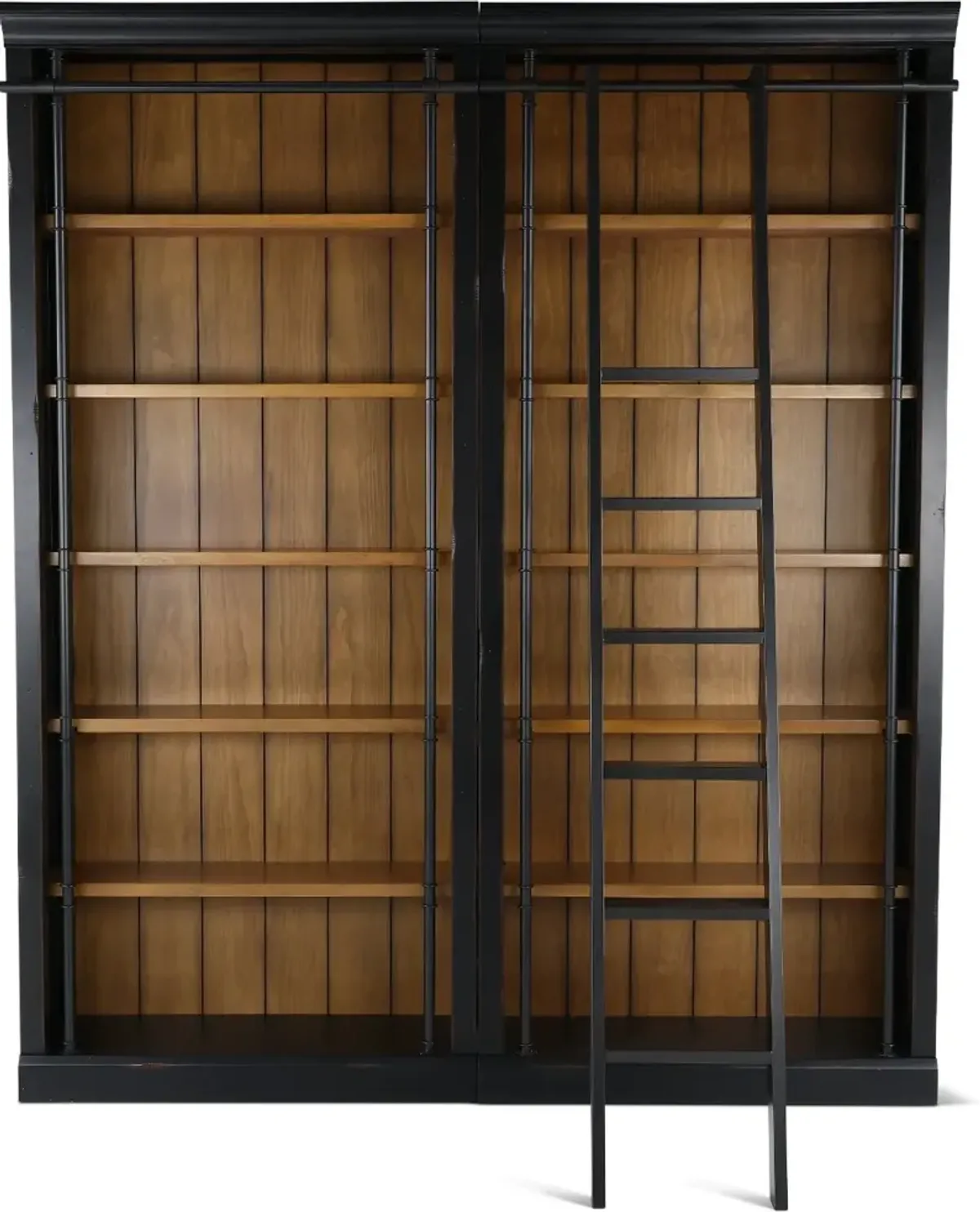 Toulouse 3 Piece Two Tone Brown Bookshelf Wall