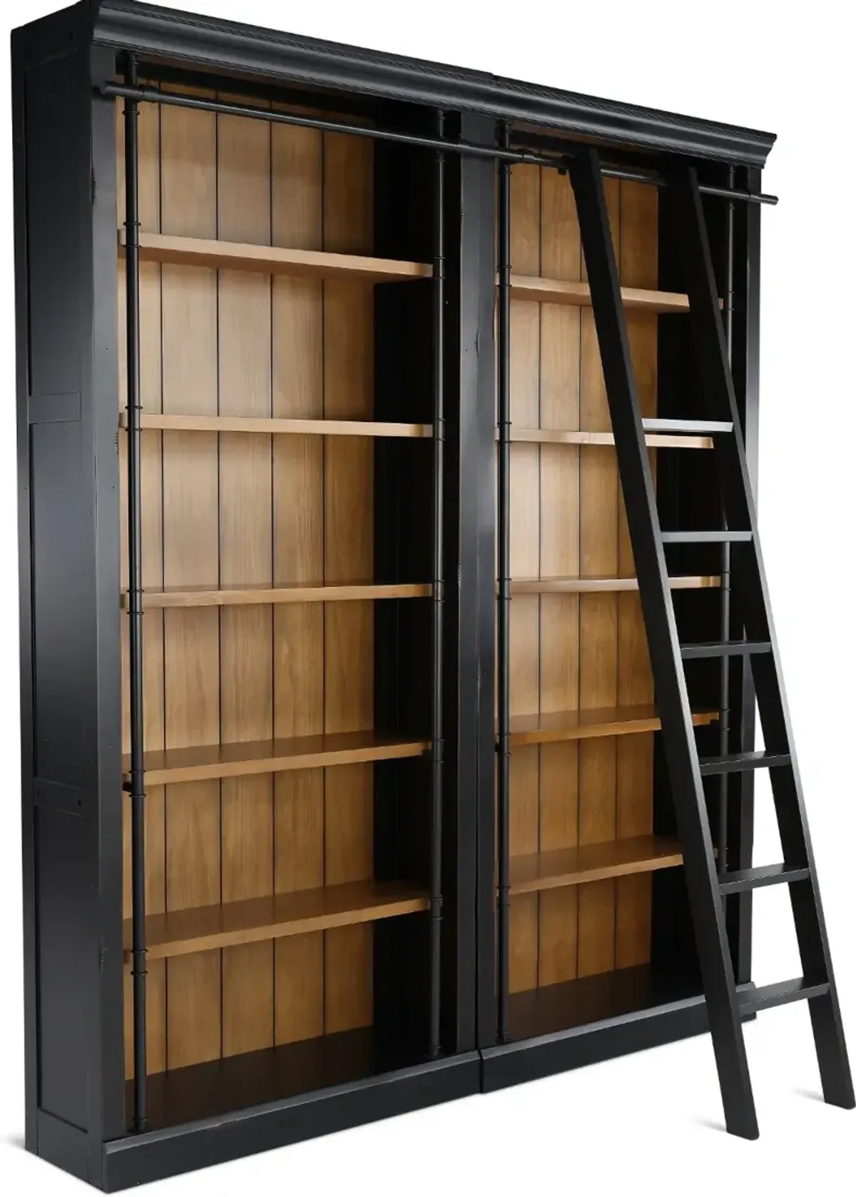 Toulouse 3 Piece Two Tone Brown Bookshelf Wall