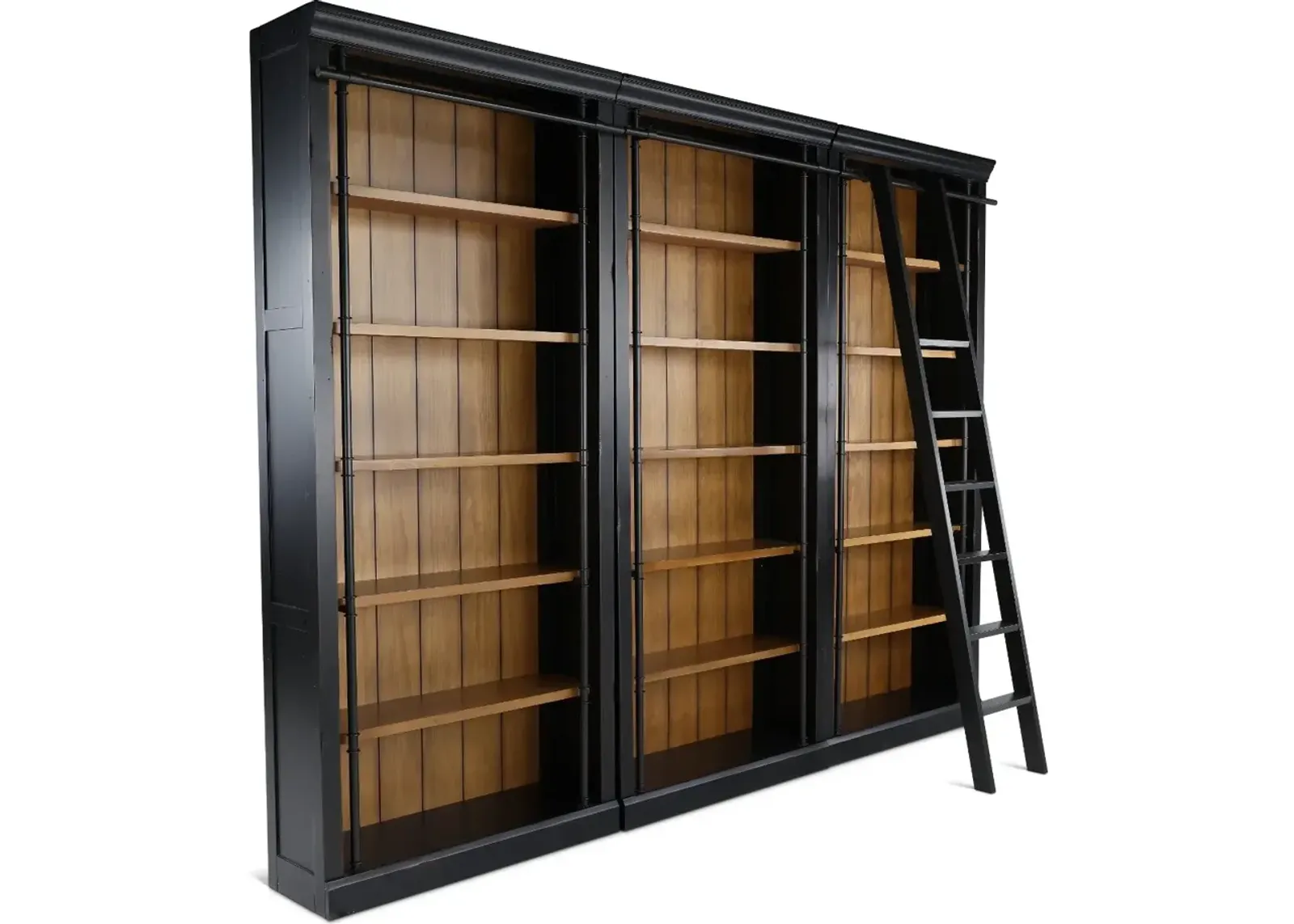 Toulouse 4 Piece Two Tone Brown Bookcase Wall