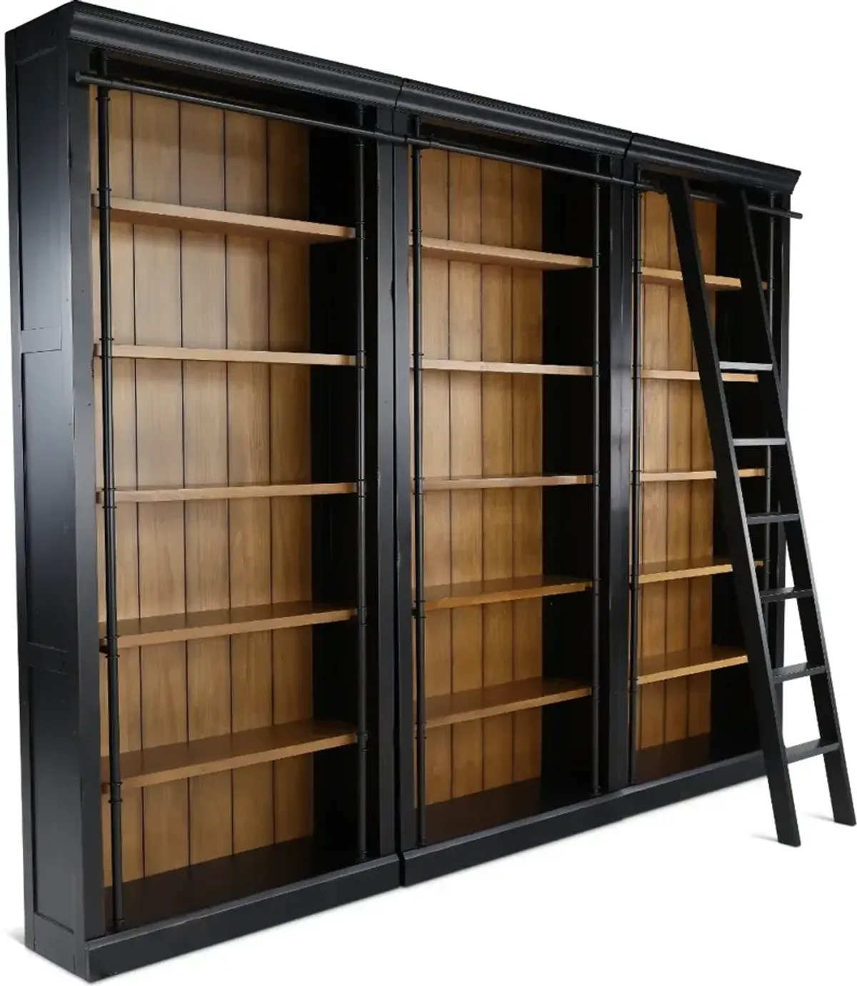 Toulouse 4 Piece Two Tone Brown Bookcase Wall