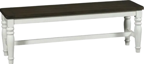 Bourbon County White Two-Tone Dining Bench