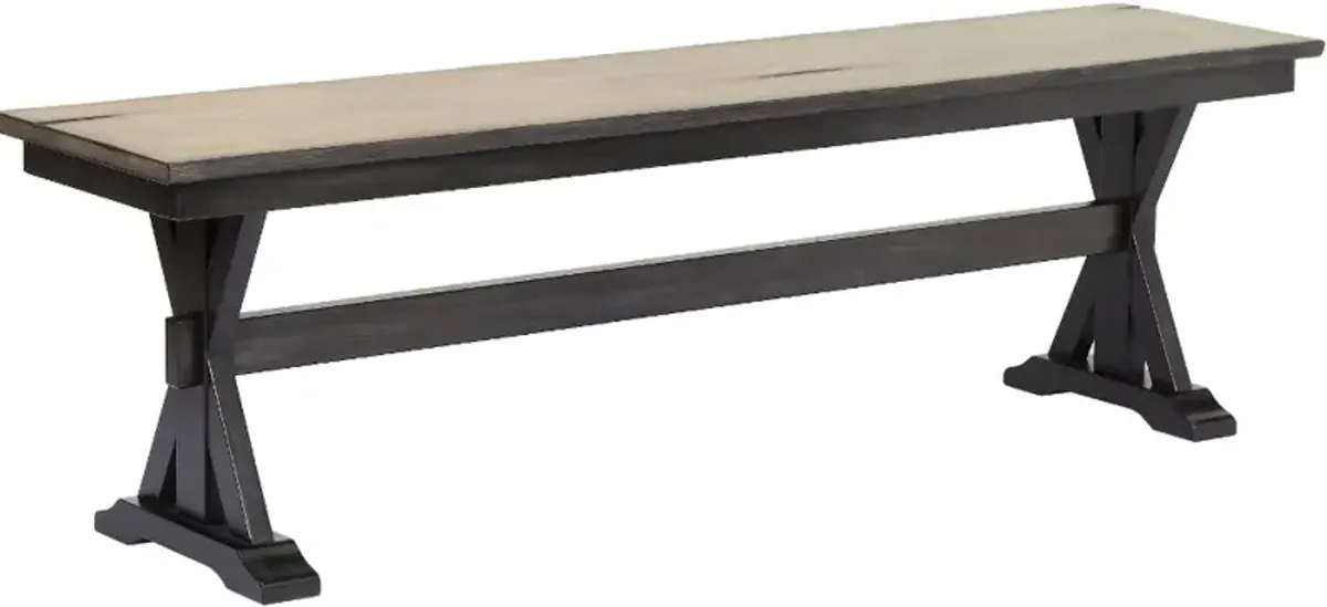 Orlando Sand and Black Dining Bench