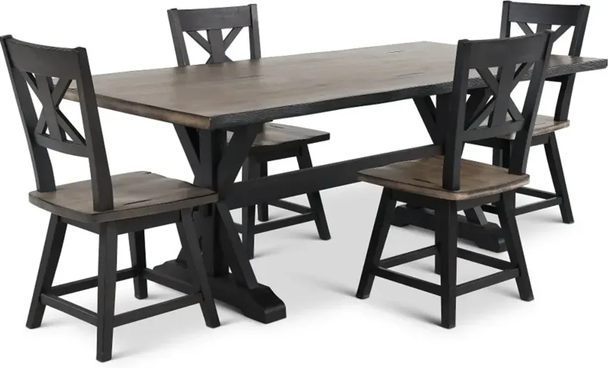 Orlando Sand and Black 5 Piece Dining Set