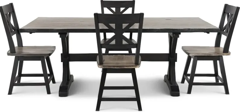 Orlando Sand and Black 5 Piece Dining Set