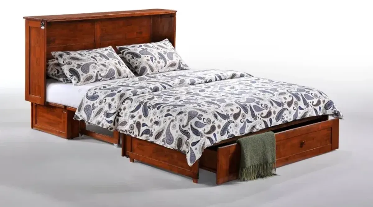 Clover Cherry Brown Queen Murphy Bed