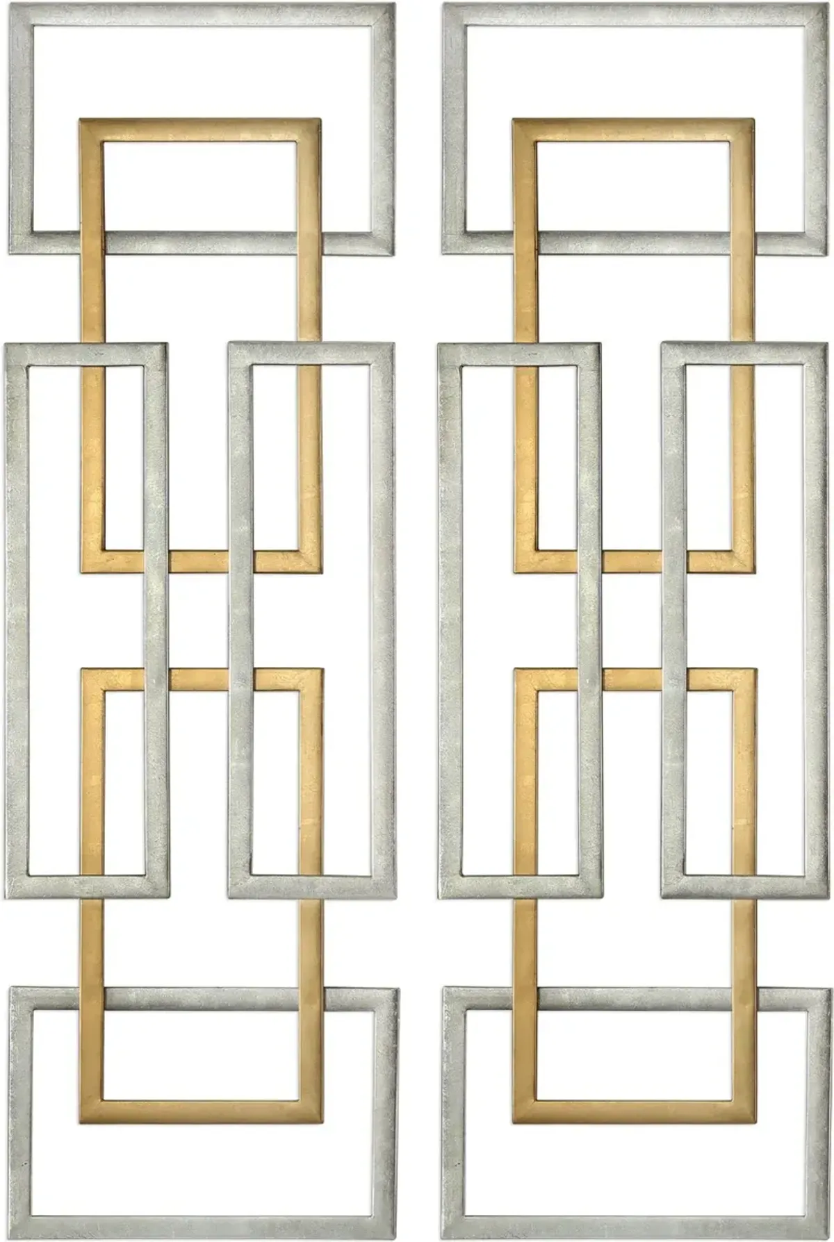 Assorted Antique Gold and Silver Leaf Metal Wall Panel