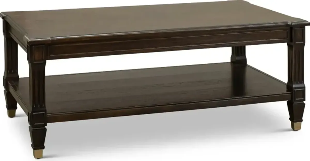 Transitional Walnut Coffee Table - Valley View