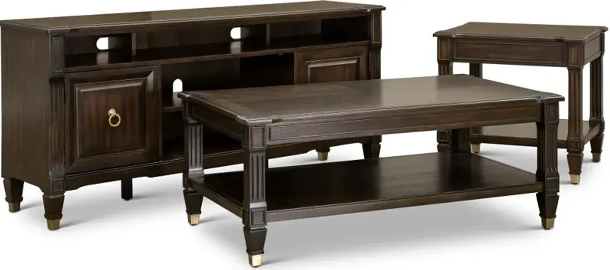 Transitional Walnut Coffee Table - Valley View