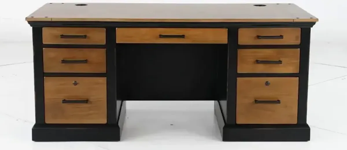 Toulouse Brown and Black Home Office Desk