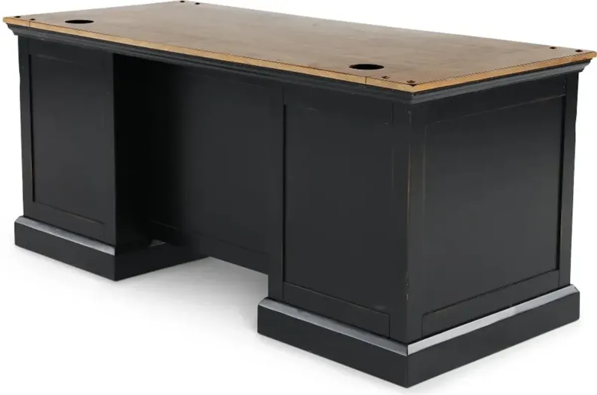 Toulouse Brown and Black Home Office Desk