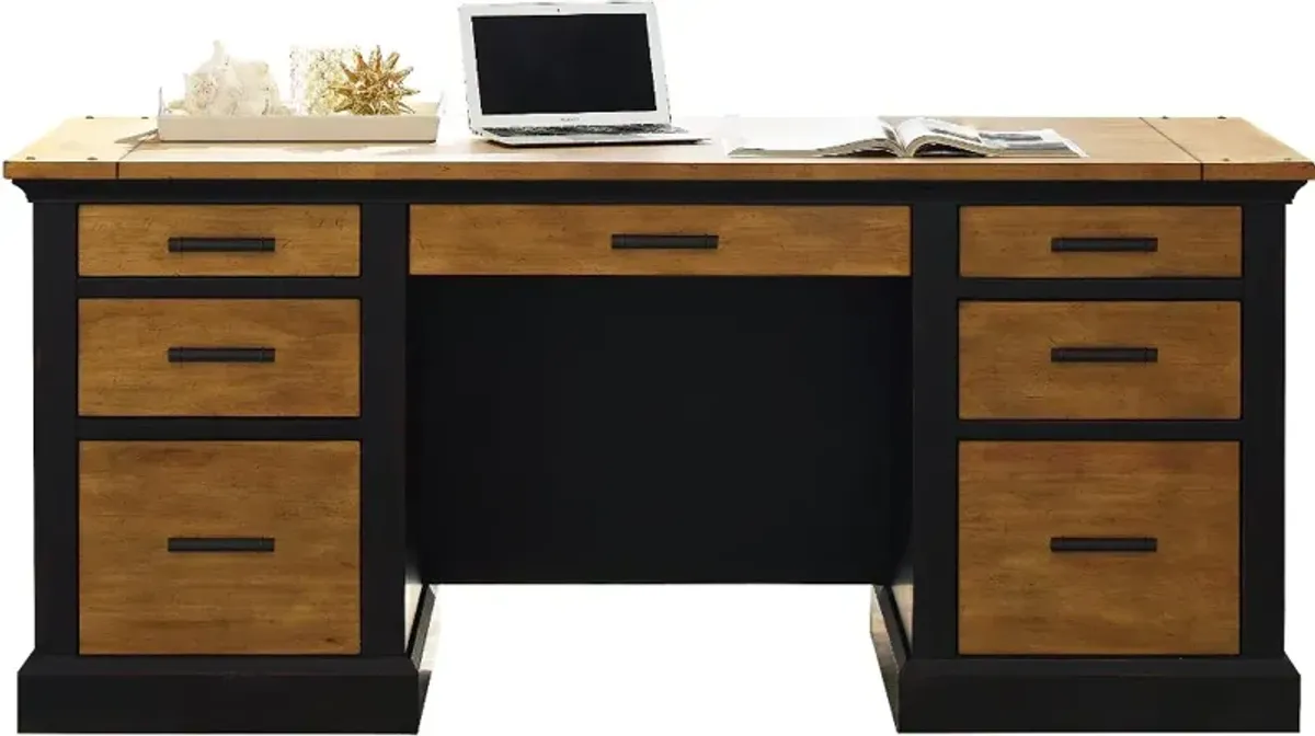 Toulouse Brown and Black Home Office Desk