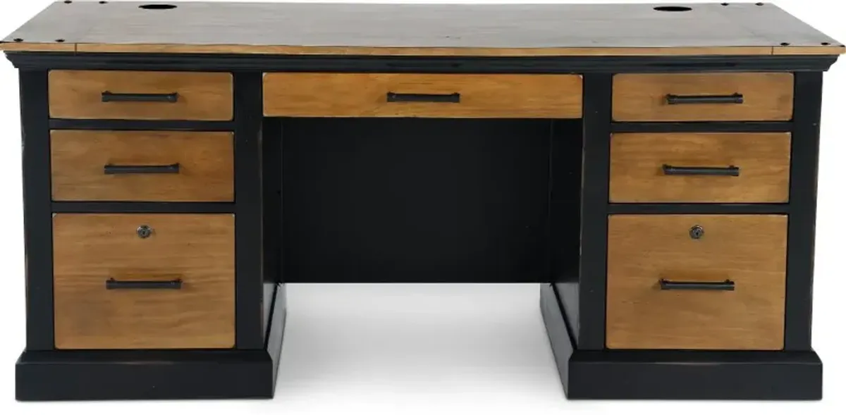 Toulouse Brown and Black Home Office Desk