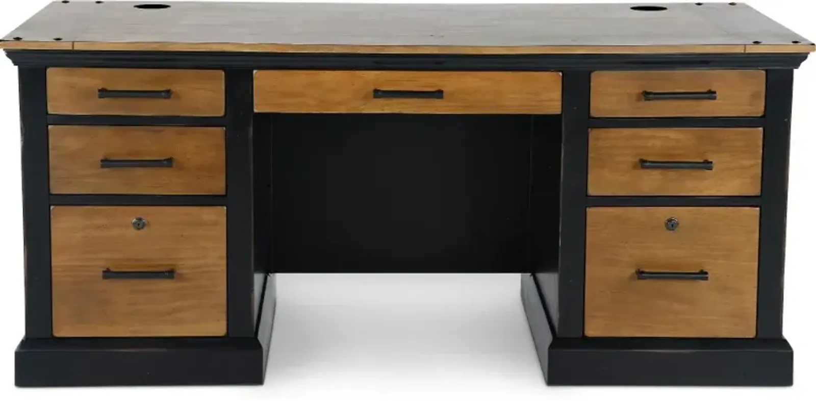 Toulouse Brown and Black Home Office Desk