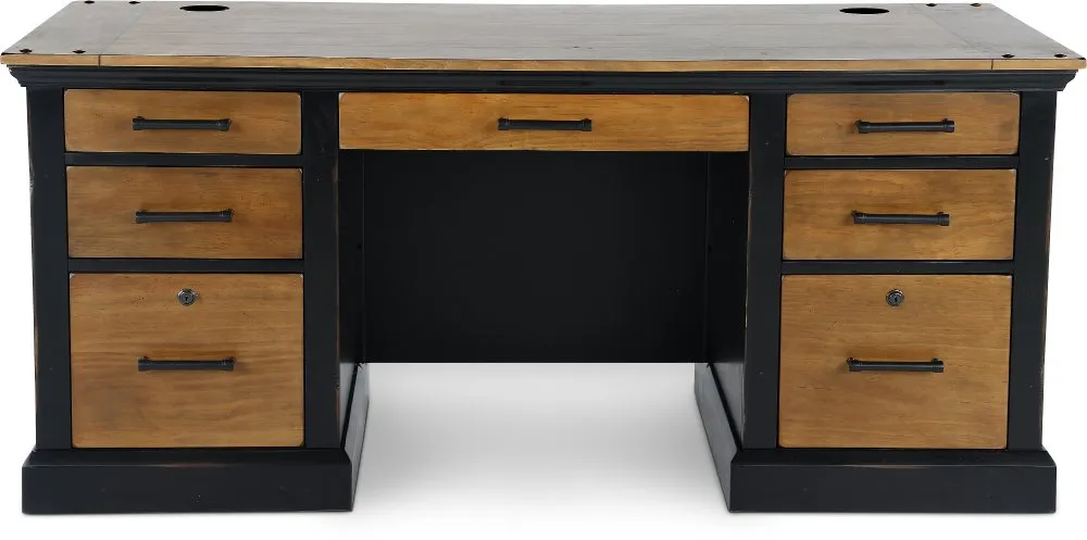 Toulouse Brown and Black Home Office Desk