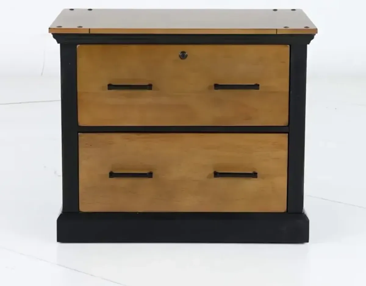 Toulouse Natural Brown and Black Lateral File Cabinet