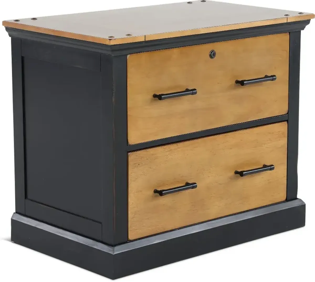 Toulouse Natural Brown and Black Lateral File Cabinet