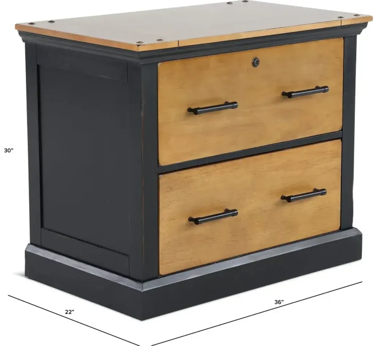 Toulouse Natural Brown and Black Lateral File Cabinet