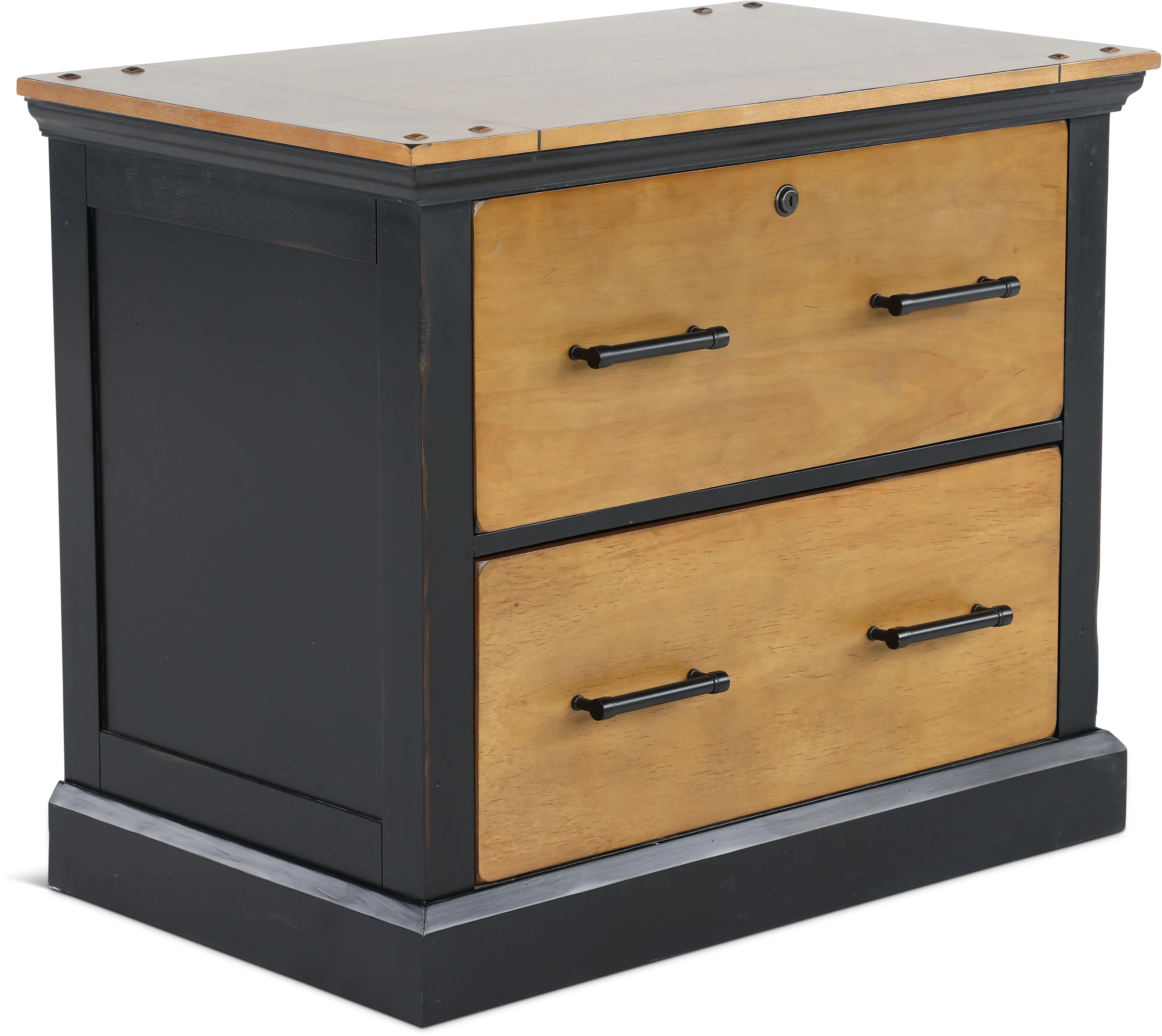 Toulouse Natural Brown and Black Lateral File Cabinet