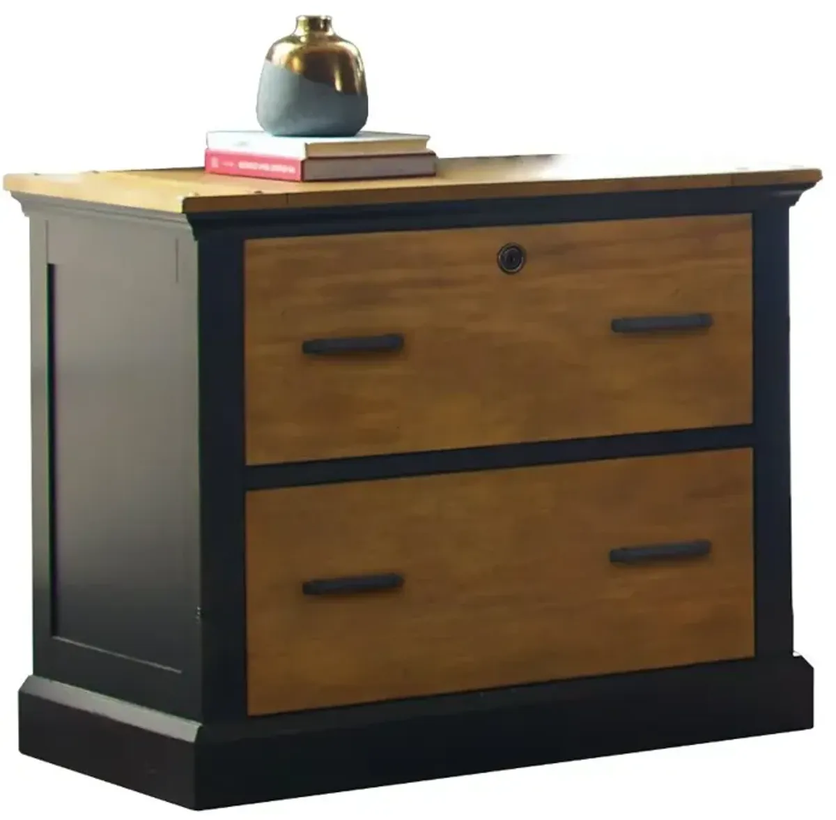 Toulouse Natural Brown and Black Lateral File Cabinet