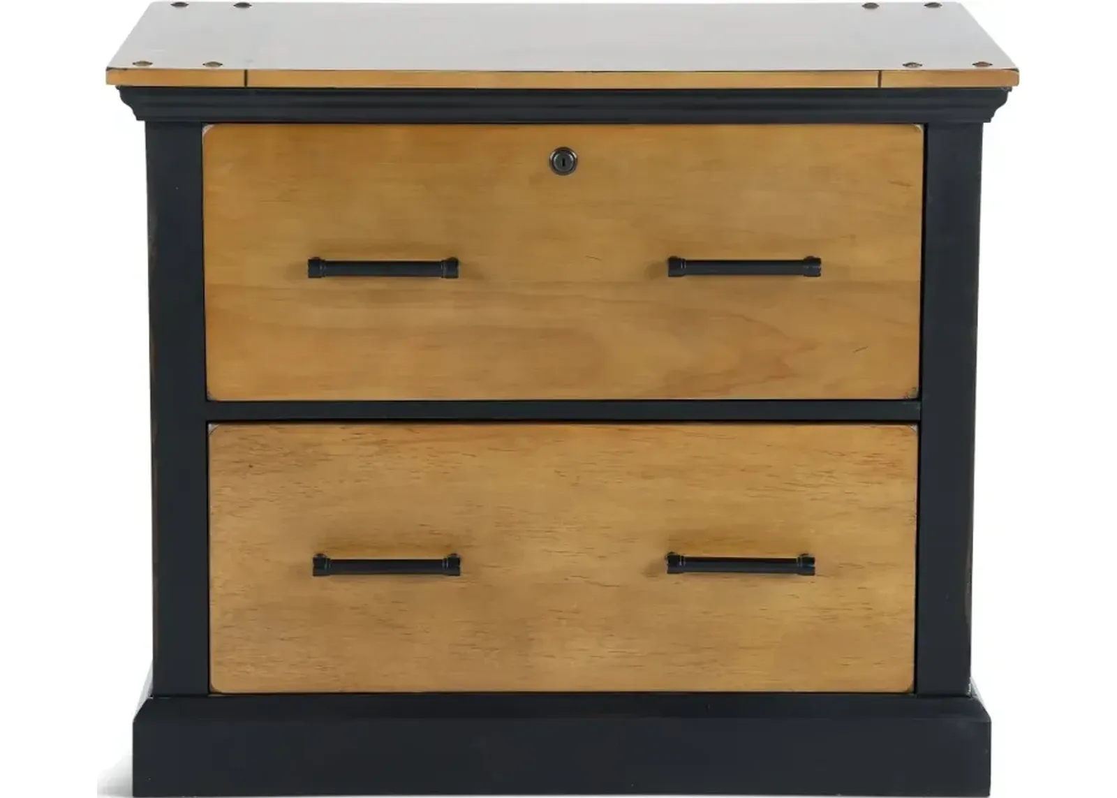 Toulouse Natural Brown and Black Lateral File Cabinet