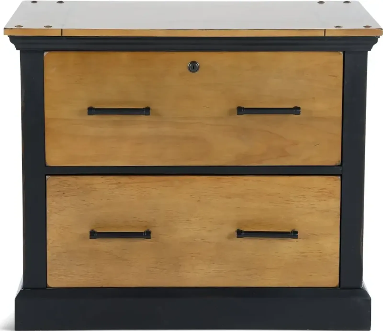 Toulouse Natural Brown and Black Lateral File Cabinet