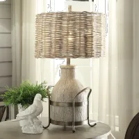 31 Inch Dairy Farm Table Lamp with Iron Accent