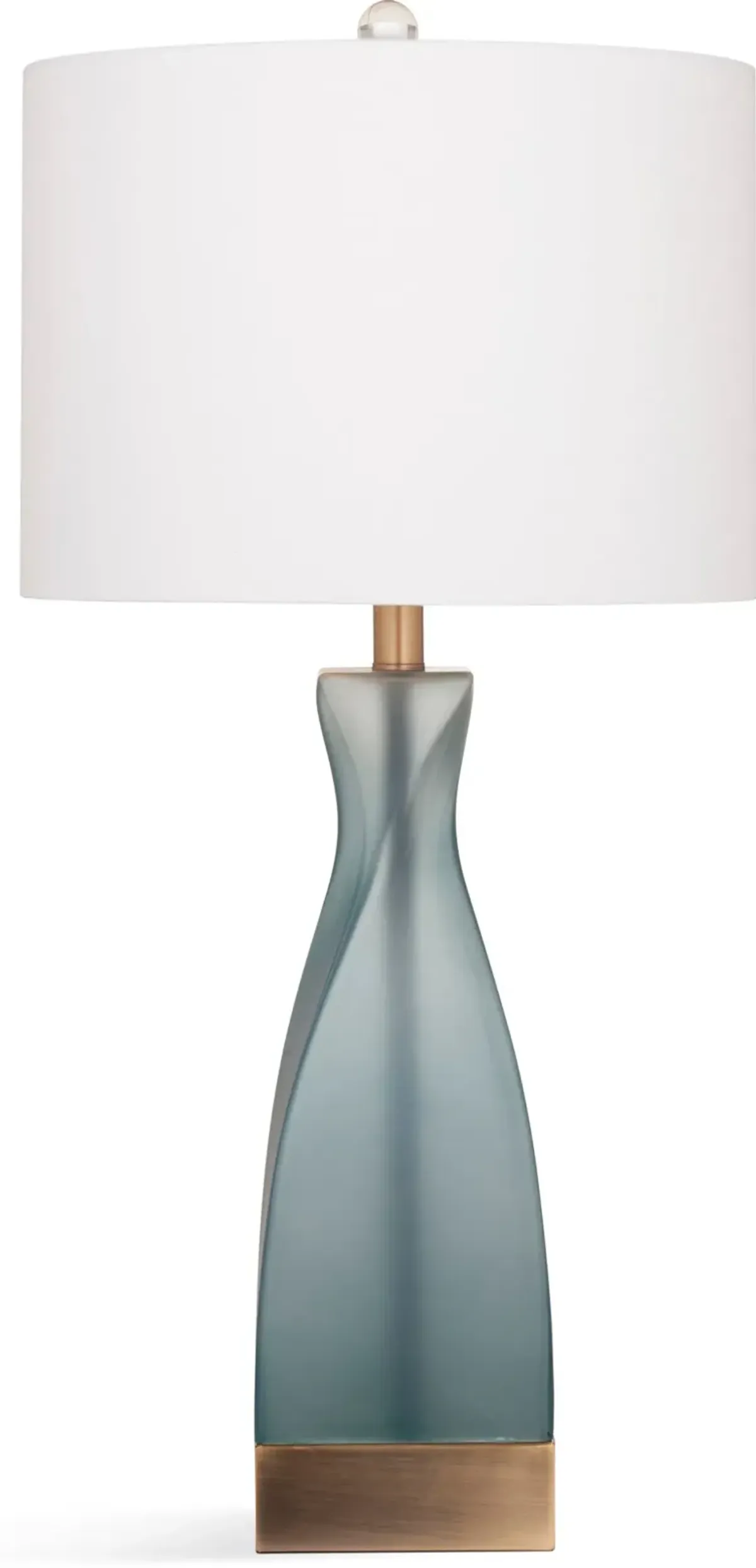29 Inch Frosted Blue Glass Table Lamp