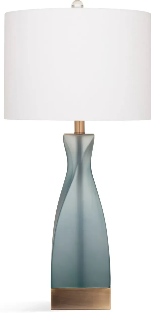 29 Inch Frosted Blue Glass Table Lamp