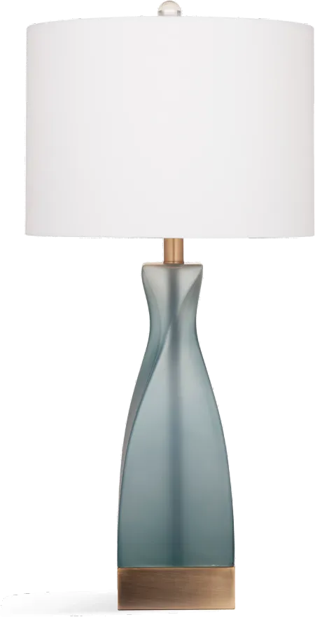 29 Inch Frosted Blue Glass Table Lamp