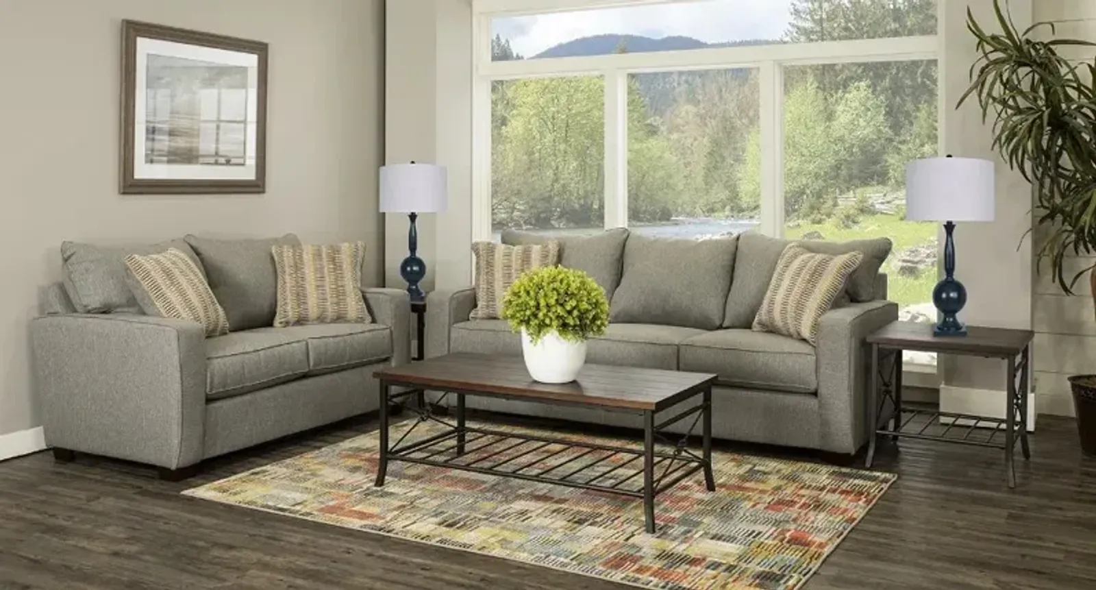 Gavin Stone Gray 7 Piece Living Room Set