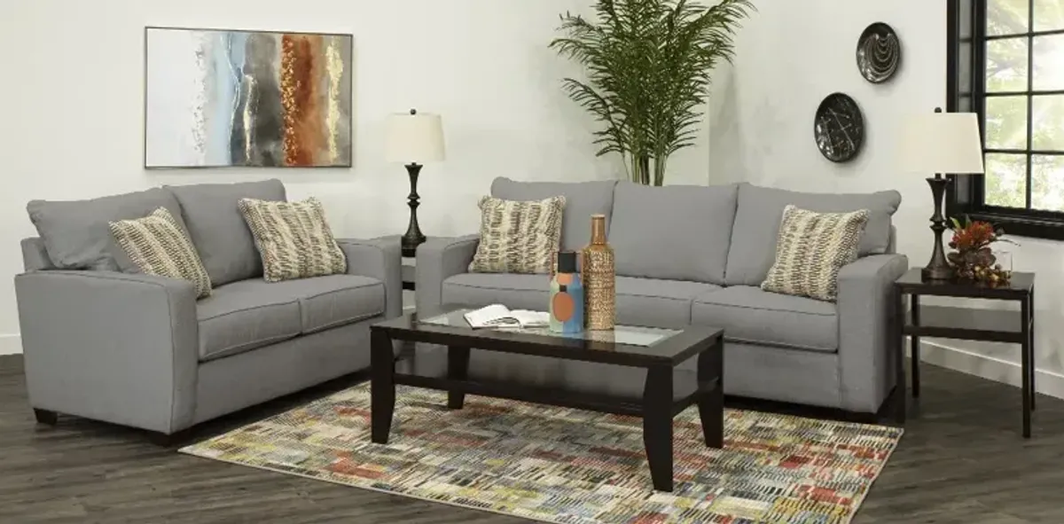 Gavin Stone Gray 7 Piece Living Room Set with Sofa Bed